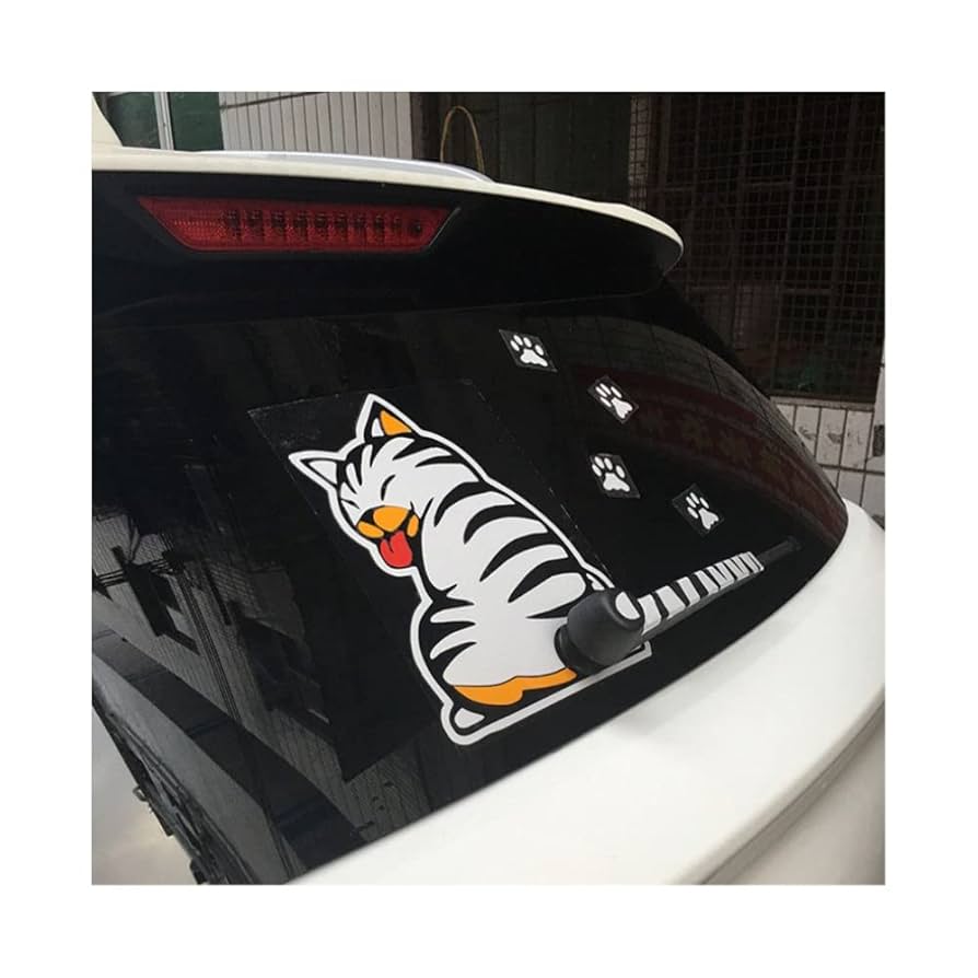 Amazon.co.jp: 【ディアーアニマルズ】猫 ねこ 車シール リア